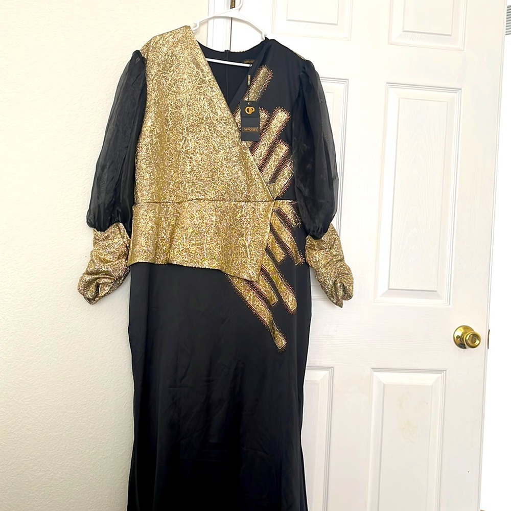 Formal dress size 14 from turkey black and gold